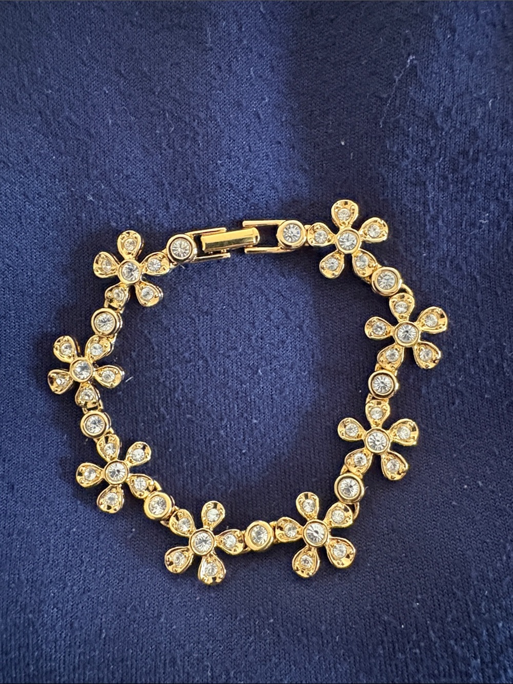 Joan Rivers Gold Crystal Flower Link Bracelet - Women Jewelry